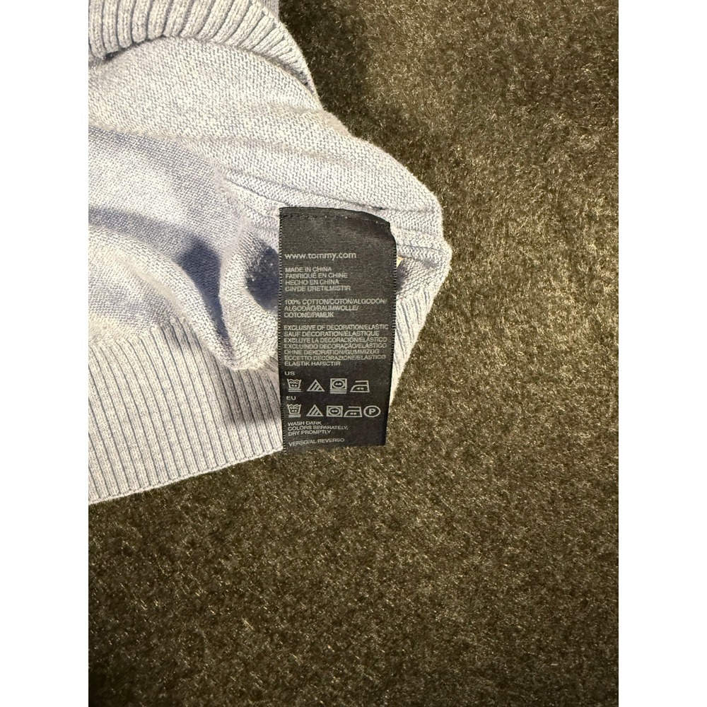 Tommy Hilfiger Men's Light Blue V Neck Long Sleeve Sweater Size‎ L - Picture 7 of 8